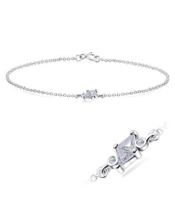 Lovely CZ Crystal Silver Bracelet BRS-1099